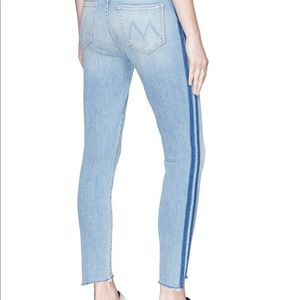 MOTHER stunner zip ankle step fray with stripe!